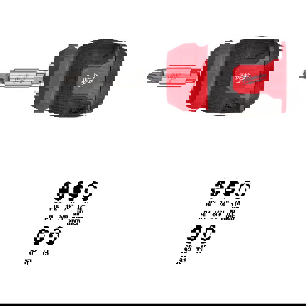 Bit Screwdrivers; Type: Compact; Multi-Bit Screwdriver ; Tip Type: Multi ; Drive Size (TXT): 1/4 ; Torx Size: T15 ; Phillips Point Size: Phillips:#1 & #2 ; Slotted Point Size: 1/4; 3/16